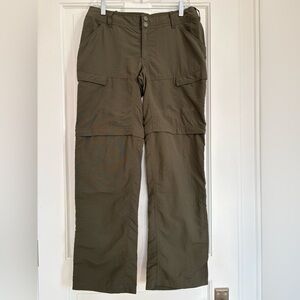 The North Face Womens Convertible Nylon Pants Green 3-in-1 Zip Off Gorpcore 8